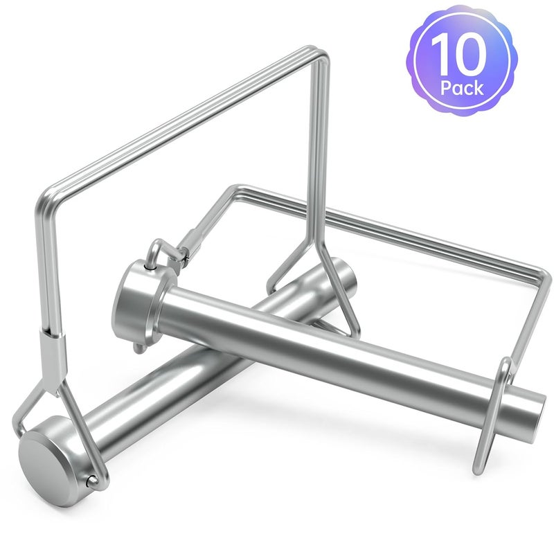 ForoGore 10 Pack Wire Lock Pin, 3/8 Inch Heavy Duty Safety Coupler Pin Shaft Locking Pin for Farm Trailers Wagons Lawn Garden - Image 5